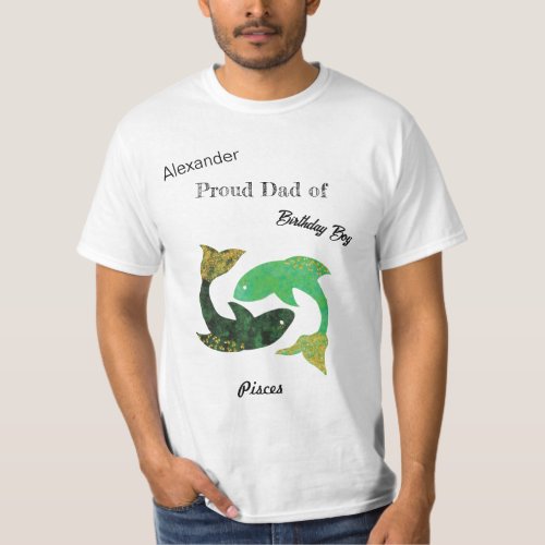 Dad Pisces Zodiac Sign Birthday T_Shirt