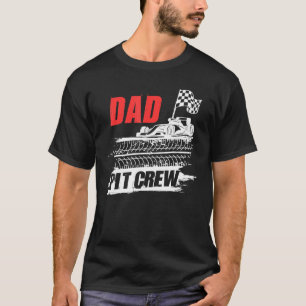 Dad Pit Crew Car Racing Checkered Flag Racer Party T-Shirt