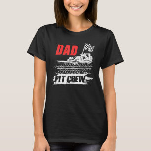 Dad Pit Crew Car Racing Checkered Flag Racer Party T-Shirt