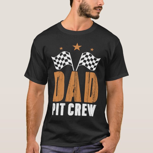 Dad Pit Crew Wheel Tracks Race Brake Luxurious Rac T-Shirt (Front)