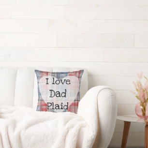 Dad plaid editable pillow