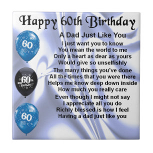 Dad Poem 60th Birthday Ceramic Tile