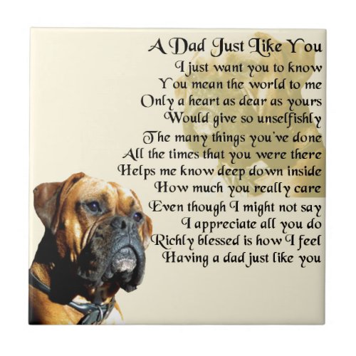 Dad Poem _ Boxer Dog Design Ceramic Tile