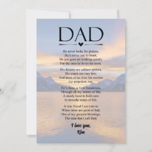 Dad Poem Father's Day Personalized Holiday Card