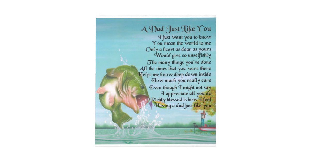 Dad Poem Fishing Design Notepad