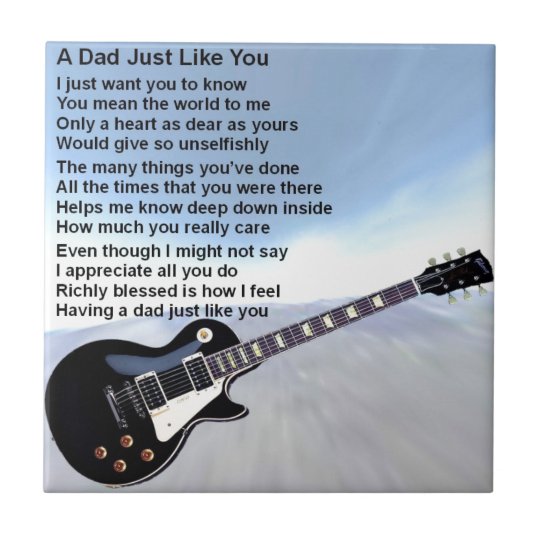 Dad Poem Guitar Design Tile