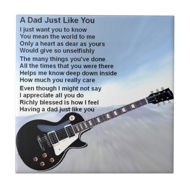 Dad Poem - Guitar Design Tile (Front)