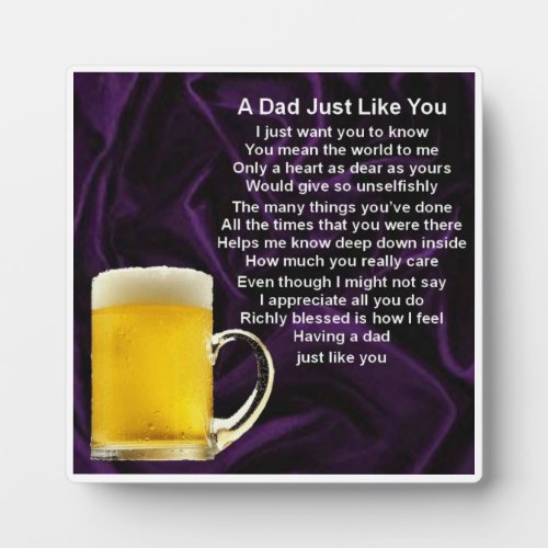 Dad  Poem Plaque  _  Beer  Design
