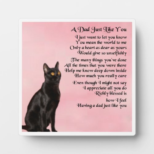 Dad  Poem Plaque  _  Black Cat  Design