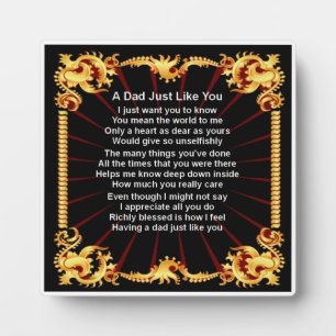 Dad  Poem Plaque  -  Black   Design