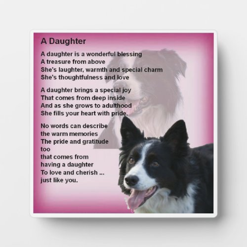 Dad  Poem Plaque  _  Border Collie  Design
