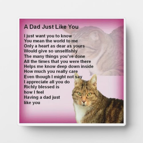 Dad  Poem Plaque  _  Cat  Design
