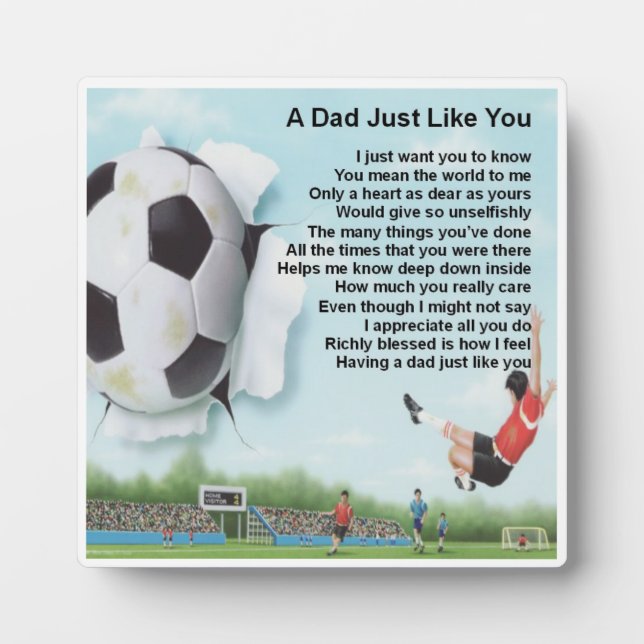 Dad  Poem Plaque  -  Football  Design (Front)