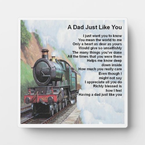Dad  Poem Plaque  _  Train  Design