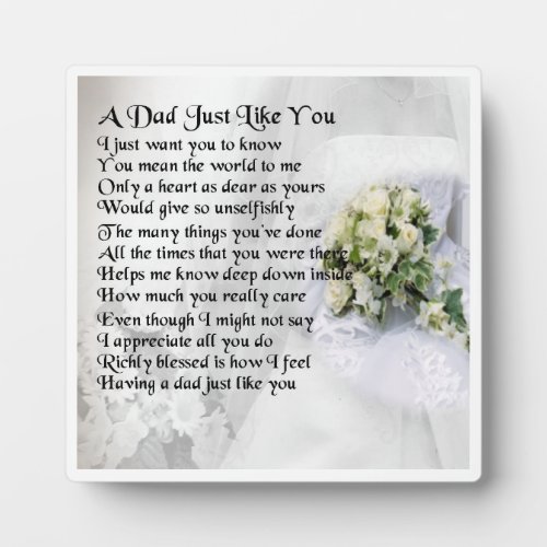 Dad  Poem Plaque  _  Wedding  Design