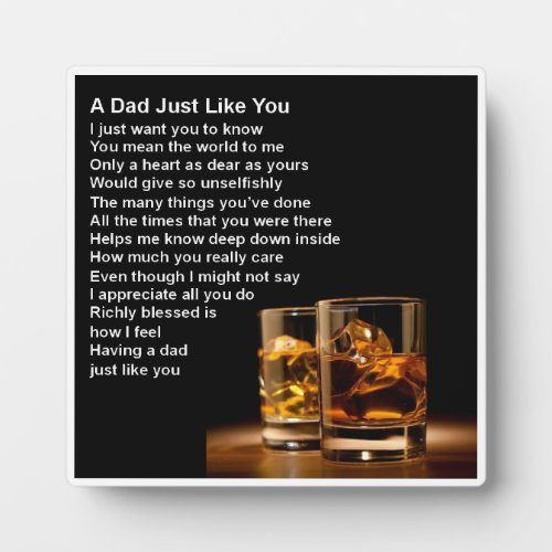 Dad  Poem Plaque  _  Whisky  Design
