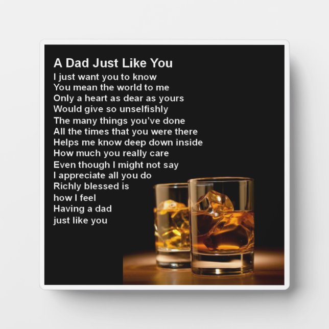 Dad  Poem Plaque  -  Whisky  Design (Front)