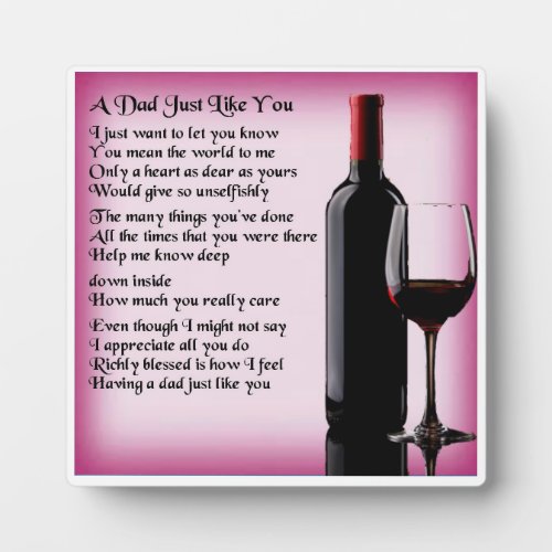 Dad  Poem Plaque  _  Wine  Design