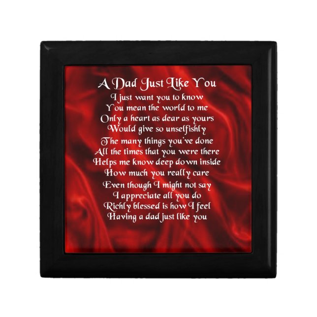 Dad Poem - Red Design Gift Box (Front)