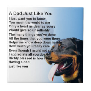 Dad Poem - Rottweiler Design Ceramic Tile