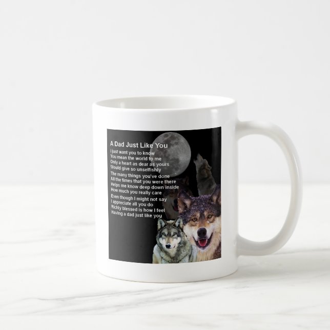 Dad Poem  -  Wolf Design Coffee Mug (Right)