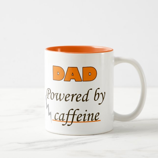 Dad Powered by caffeine Two-Tone Coffee Mug (Right)