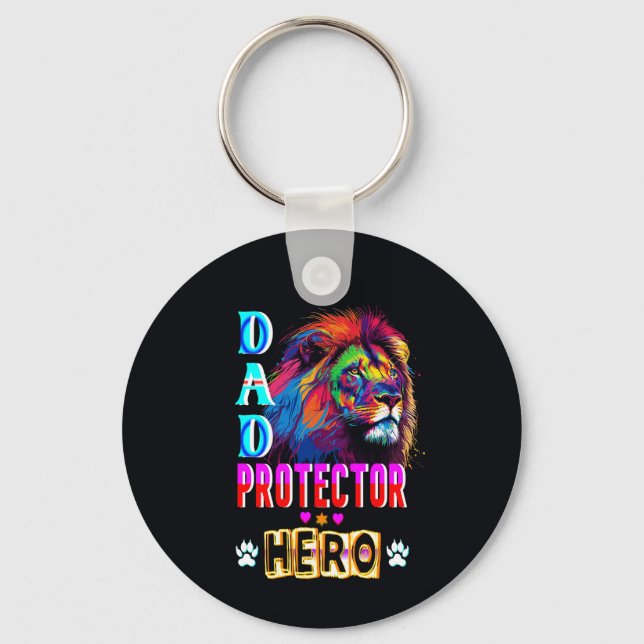 Dad Protector Hero Keychain (Front)