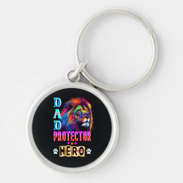 Dad Protector Hero Keychain (Front)