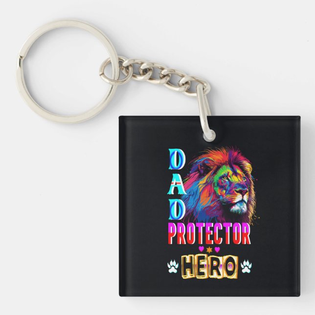 Dad Protector Hero Keychain (Front)