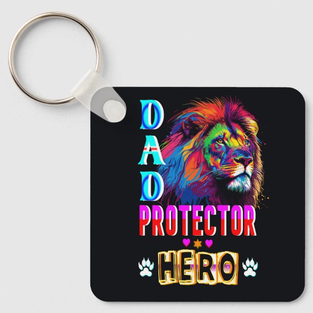 Dad Protector Hero Keychain (Front)