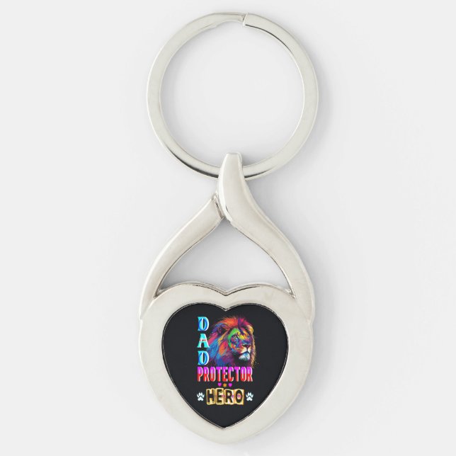 Dad Protector Hero Keychain (Front)