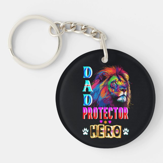 Dad Protector Hero Keychain (Front)