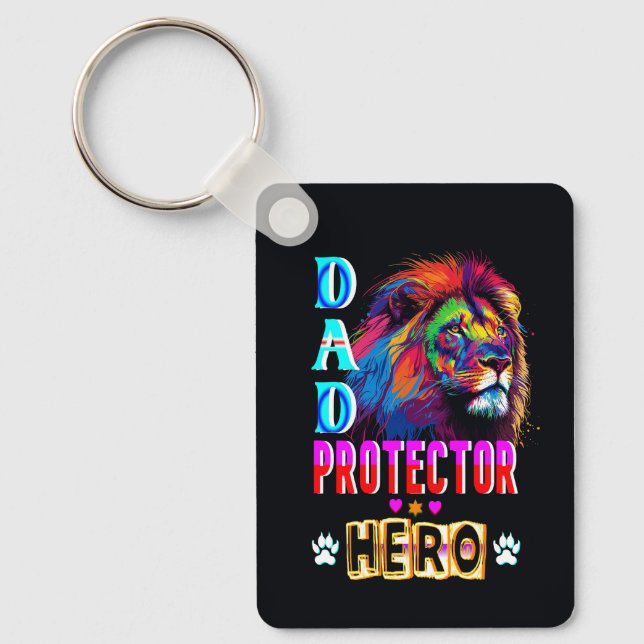 Dad Protector Hero Keychain (Front)