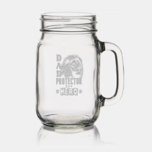 Dad Protector Hero Mason Jar W/ Handle