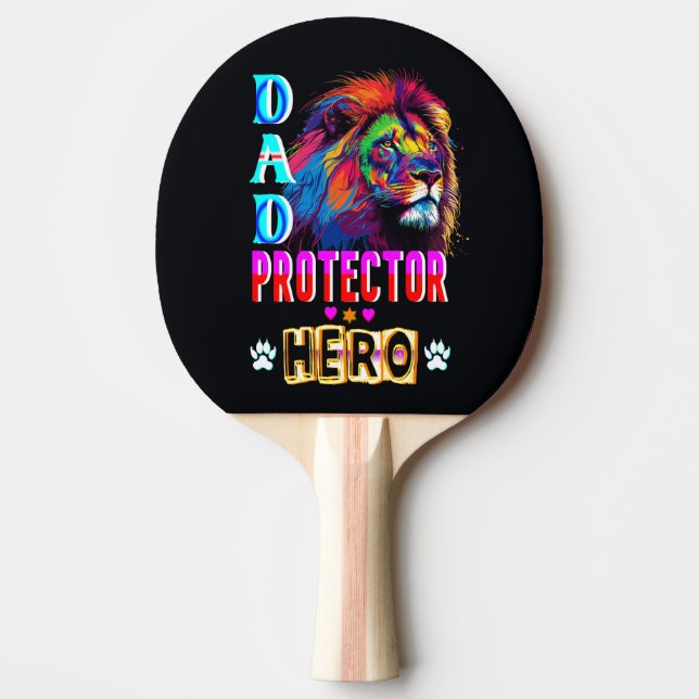 Dad Protector Hero Ping Pong Paddle (Front)