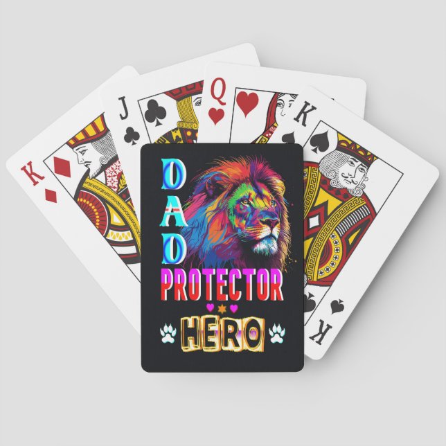 Dad Protector Hero Poker Cards (Back)