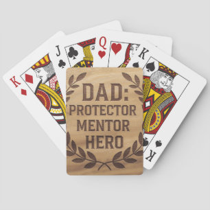 Dad: Protector, Mentor, Hero: Engraved Image Poker Cards