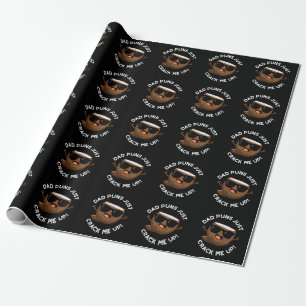 Dad Puns Crack Me Up Funny Coconut Pun Dark BG Wrapping Paper