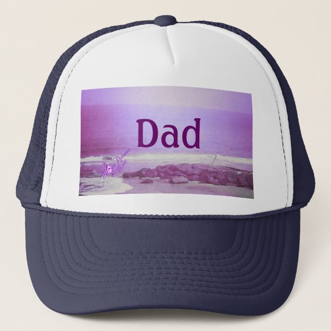 Dad Purple Ocean & Sky Trucker Hat (Front)
