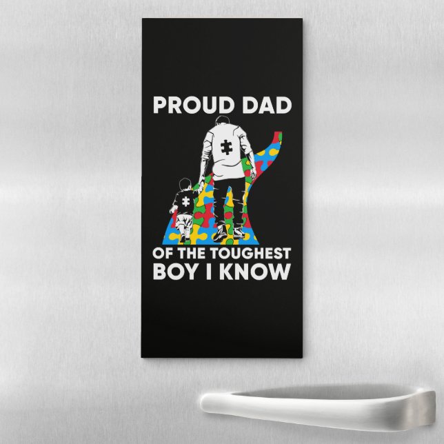 Dad Puzzle Autism Awareness Gift for Birthday Magnetic Notepad (In Situ)