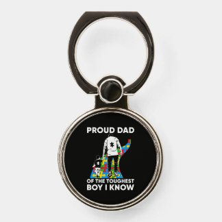 Dad Puzzle Autism Awareness Gift for Birthday Phone Ring Stand