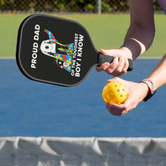 Dad Puzzle Autism Awareness Gift for Birthday Pickleball Paddle