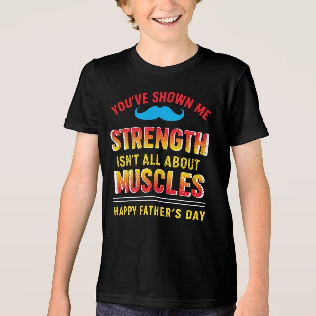 "Dad: Quiet Strength, Loud Impact" Tri-Blend Shirt (Front)