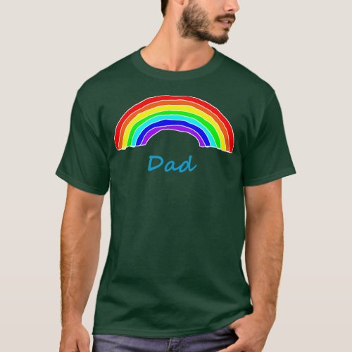 Dad Rainbow for Fathers Day T_Shirt