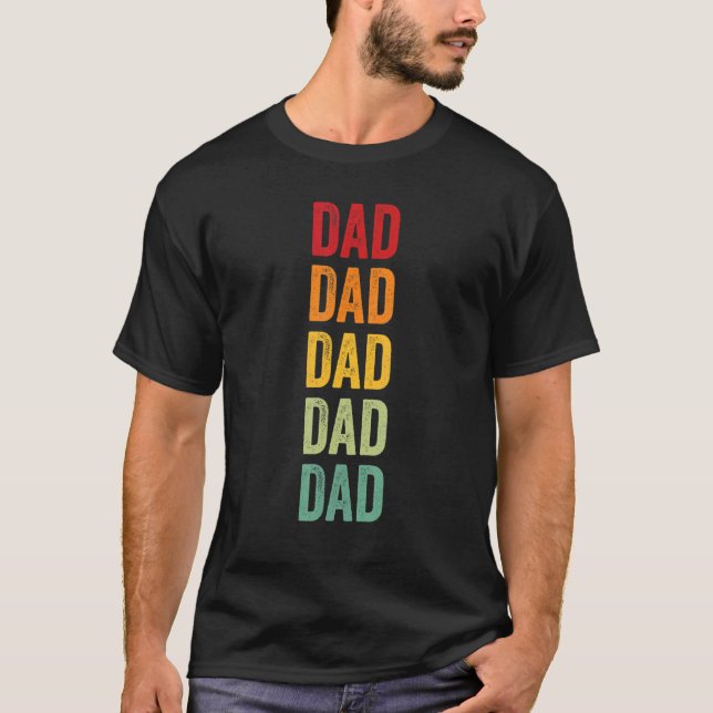 Dad Rainbow Text  Dad Colorful T-Shirt (Front)
