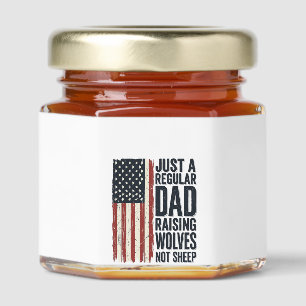 Dad Raising Wolves Patriotic Vintage Shirt Design_ Honey Jar Favors