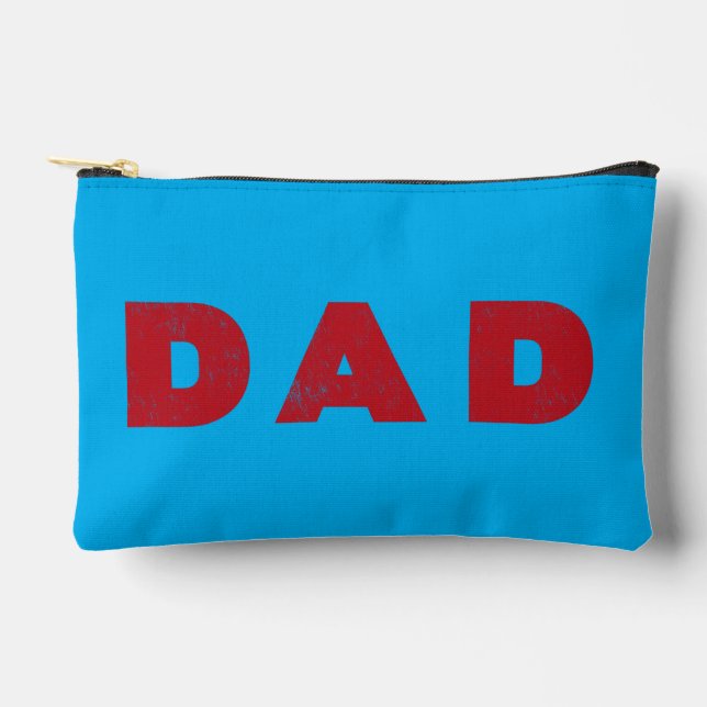 Dad [Red Distressed Text] Accessory Pouch (Front)