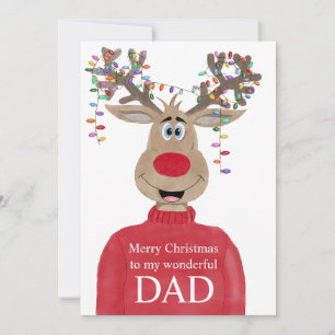 Dad Reindeer Christmas Customizable Holiday Card