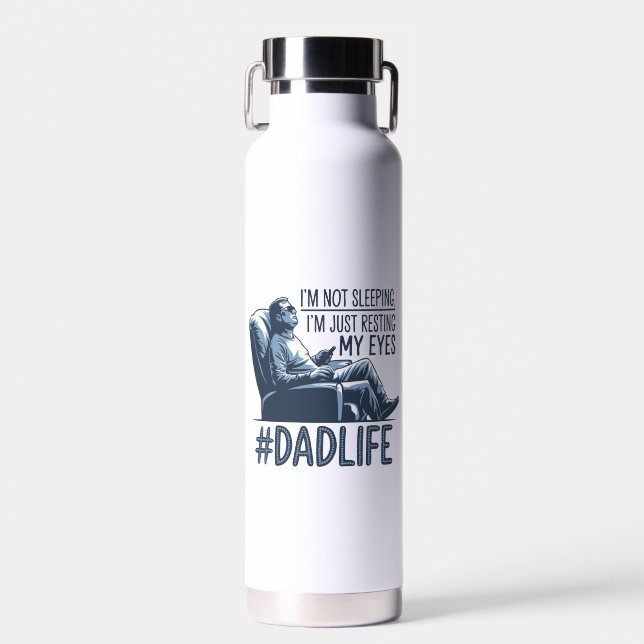 Dad resting eyes funny quote gift water bottle (Front)