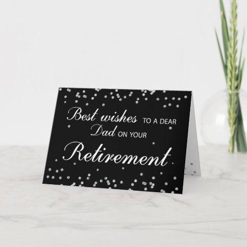 Dad Retirement Congratulations Black with Silver Card